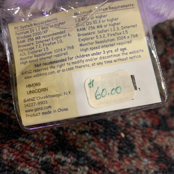 Webkinz Unicorn New with Unused Code - Picture 2 of 2